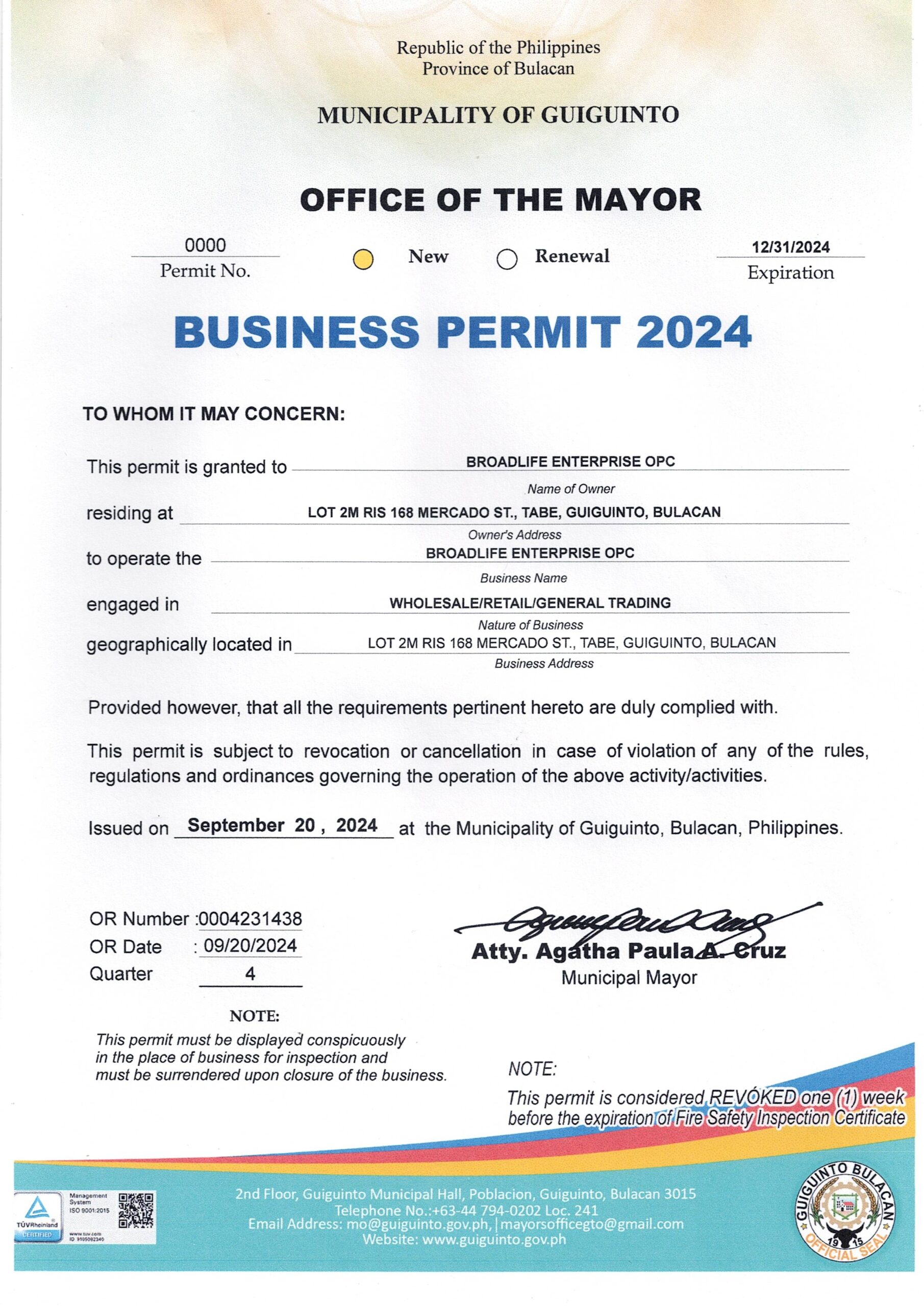 BUSINESS PERMIT 2024